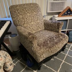 Set of Two (2) Large Upholstered Armchairs 