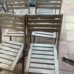 6 Wood Foldable Chairs