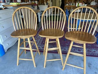 3 Wooden Swivel Bar/Counter Chairs $50 All 3 OBO