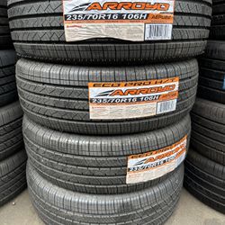 SET 235/70/16 Arroyo New Tires Mounted And Balance Included Montadas Y Balanciadas Gratis