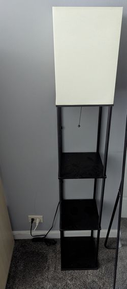 Floor Lamp with Integrated Shelves