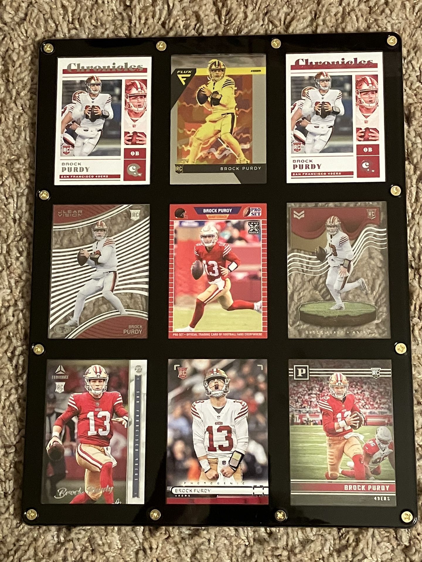 Wall Hangable Plaque of 2022 BROCK PURDY Rookie Cards!