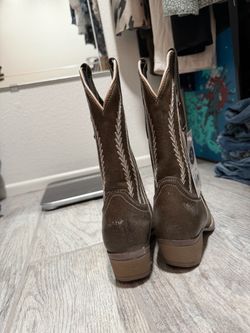 Brown Suede Western Cowboy Boots