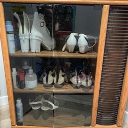 3 Tier Bamboo Shoe Storage Cabinet 3 ft Tall Shoe Rack Freestangding Shoe