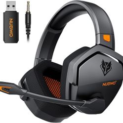 Wireless Gaming Headset with Mic for Ps5 Ps4 PC, Call of Duty/FPS Gamers, Triple Mode All Devices Compatible - Orange