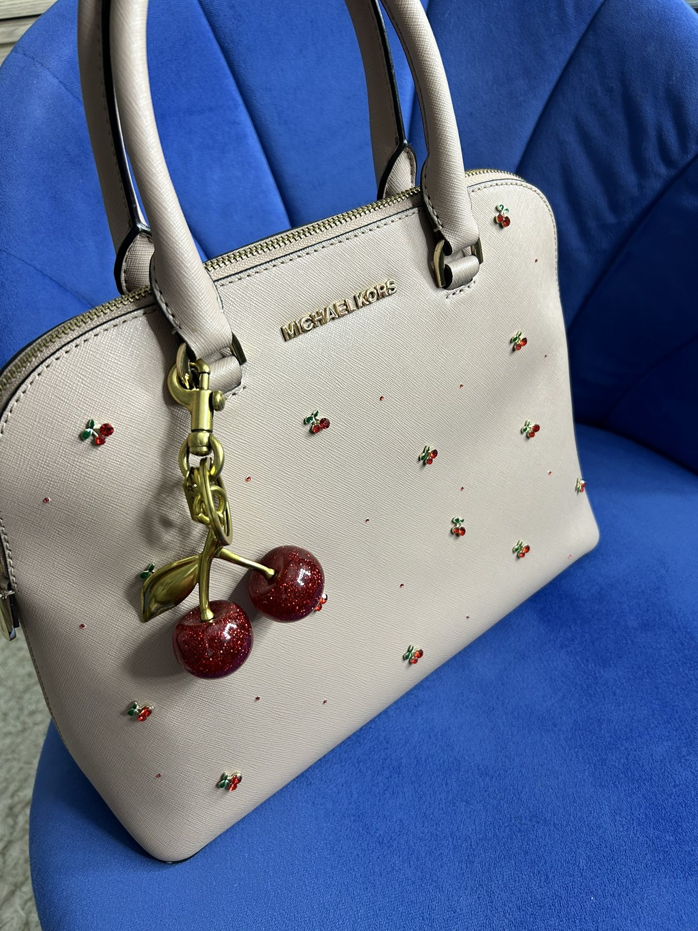 Large Blush Michael Kors Shoulder Bag /customized with Rhinestones art π