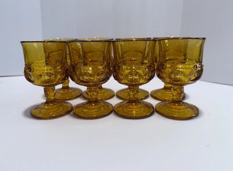 6 The products in the image are vintage Indiana Glass Kings Crown Thumbprint goblets-Price Negotiable 