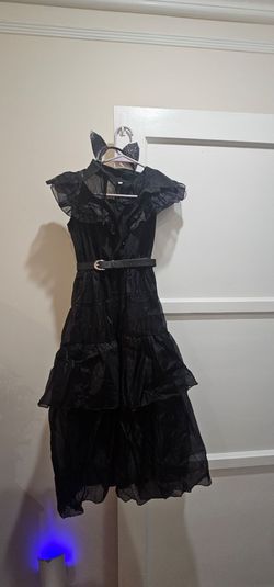 Black dress cat/ Wednesday outfit
