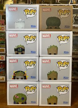 COMPLETE 8 SET Funko Pop Marvel: I Am Groot #1191-1197 & #1219 w/ MINI  Groot for Sale in North Las Vegas, NV - OfferUp
