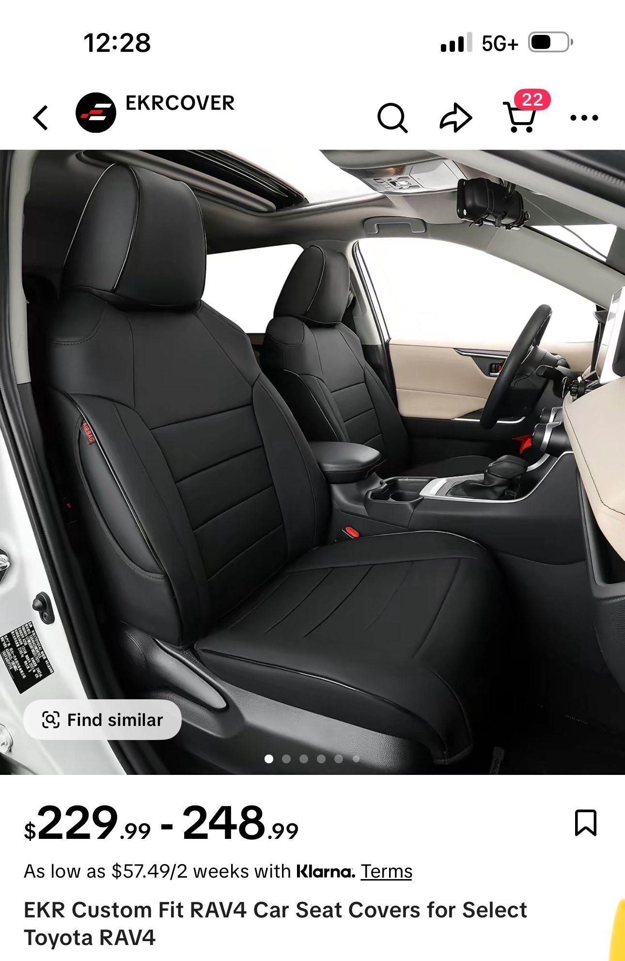 EKR Custom Fit RAV4 Car Seat Covers for Select Toyota RAV4