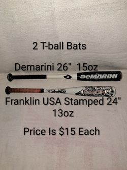 2 T-ball Bats Of Different Sizes (Price Is $15 Each)