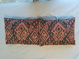Set of 2 black/burnt orange throw pillows