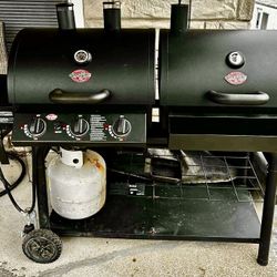 $ 125.00  char Griller, Grill..propane/charcoal Combo.. Propane Side Burner, Original Cover, COMES WITH ONE Nearly Full Propane Tank,  
