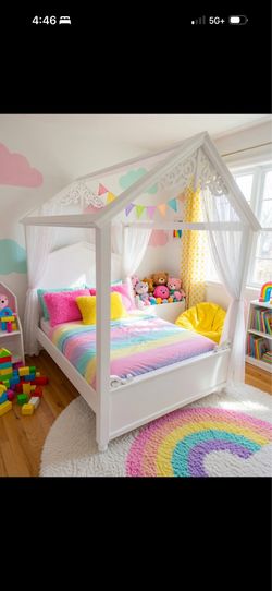 Kids bedframe canopy full size