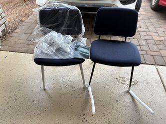 Brand New 2 Blue Mid century/boho Fabric Chairs 
