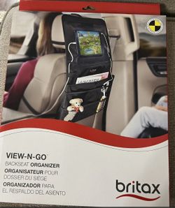 Britax View‑N‑Go Backseat Organizer- Black- Holds Tablets Up To 15”