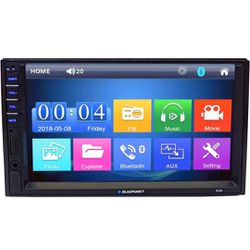 Blaupunkt Sun Sun 7-in. LCD T-Screen Double-DIN Multimedia Car Stereo Receiver with AM/FM, Bluetooth, USB, SD, Aux, and Mirrorlink Support

