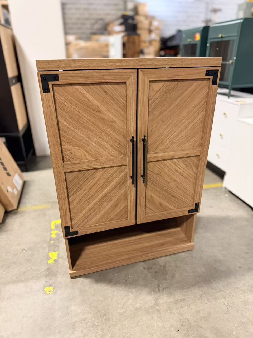 Shoe Storage Cabinet with Doors - Large Shoe Organizer Cabinet with Adjustable Shelves oak  $120 