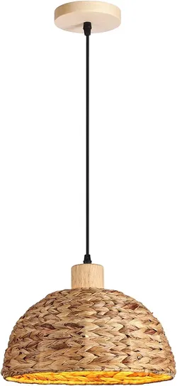 Rattan Pendant Light Hand Woven Chandelier Boho Hanging lamp
Rustic Dome Hanging Lamp, Farmhouse Adjustable Hemp Rope,Basket Wicker Hanging lighting 3