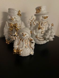 White and Gold Snowmen
