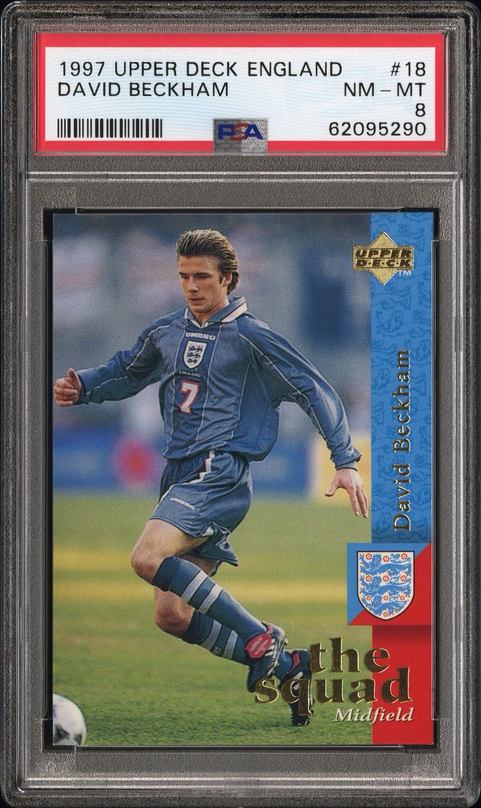 1997 Upper Deck David Beckham England #18 PSA 8