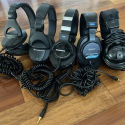 5 Pr Professional Studio Headphones Audio Technica, Sennheiser Pro, Samson, Sony