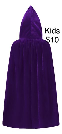 Purple Velour Cape Kids Costume Halloween