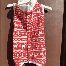 Christmas Red And White Lianzimau Dog Surgical Recovery Suit Onesie L