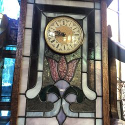 Stain glass Vintage Clock 1Fby 1, 1/2F 