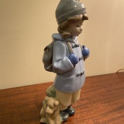 LLADRO NAO 1038 Traveling Girl (With Box) Retired! Hi Mint Condition! 
