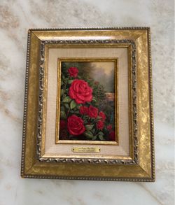 Thomas Kinkade A Perfect Red Rose Gold Framed Artist Print
