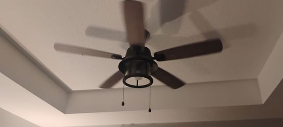 52in ceiling fan with light (dark brown)