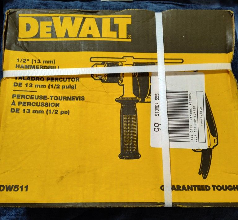 DEWALT DW511 1/2 in. (13mm) 7.8 Amp VSR Corded Hammer Drill 