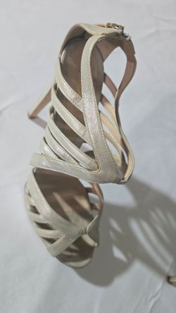 Fendi metallic strappy heeled sandals, size 9.
