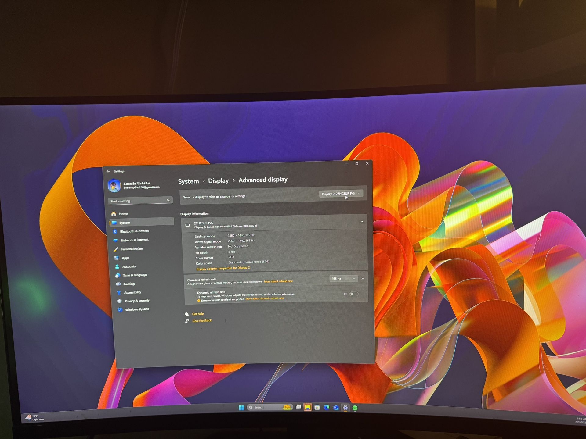 1440p CURVED MONITOR 165HZ WITH KEYBOARD