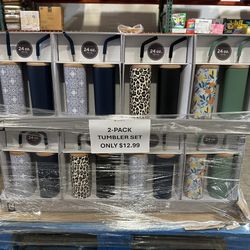 Members Mark 24oz Stainless Steel Insulated Tumblers 2 Pack Brand New In Box