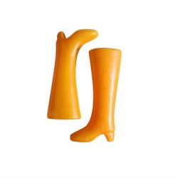 Vintage Bright Orange Doll Boots