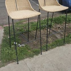 CB2 Cesta Rattan Counter Stool Set of 2