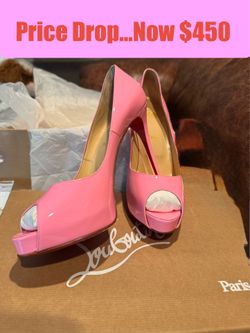 Christian Louboutin New Very Prive 120 Patent Dolly Peep Toe Heels Womens Size 41.5 US Size 10