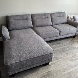Grey Boucle Sofa Sectional 