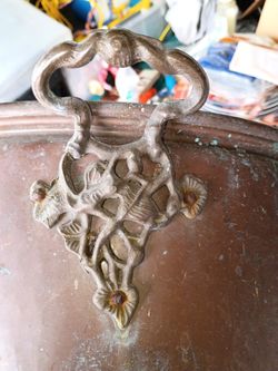 Large Antique Copper And Brass Pot
