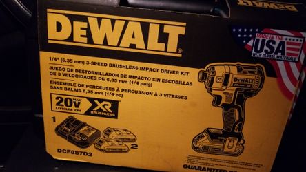 Dewalt 3 speed brushless impact 2 battery & charger