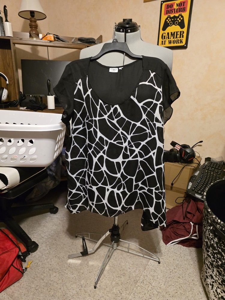 Sheer Abstract Blouse