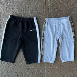 2 EUC Carter’s & Nike baby sweatpants, size 9-12 months