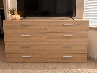 8-Drawer Double Dresser Light Oak