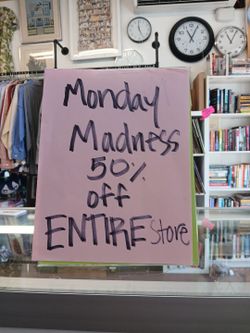 Monday Madness 50% off ENTIRE store!