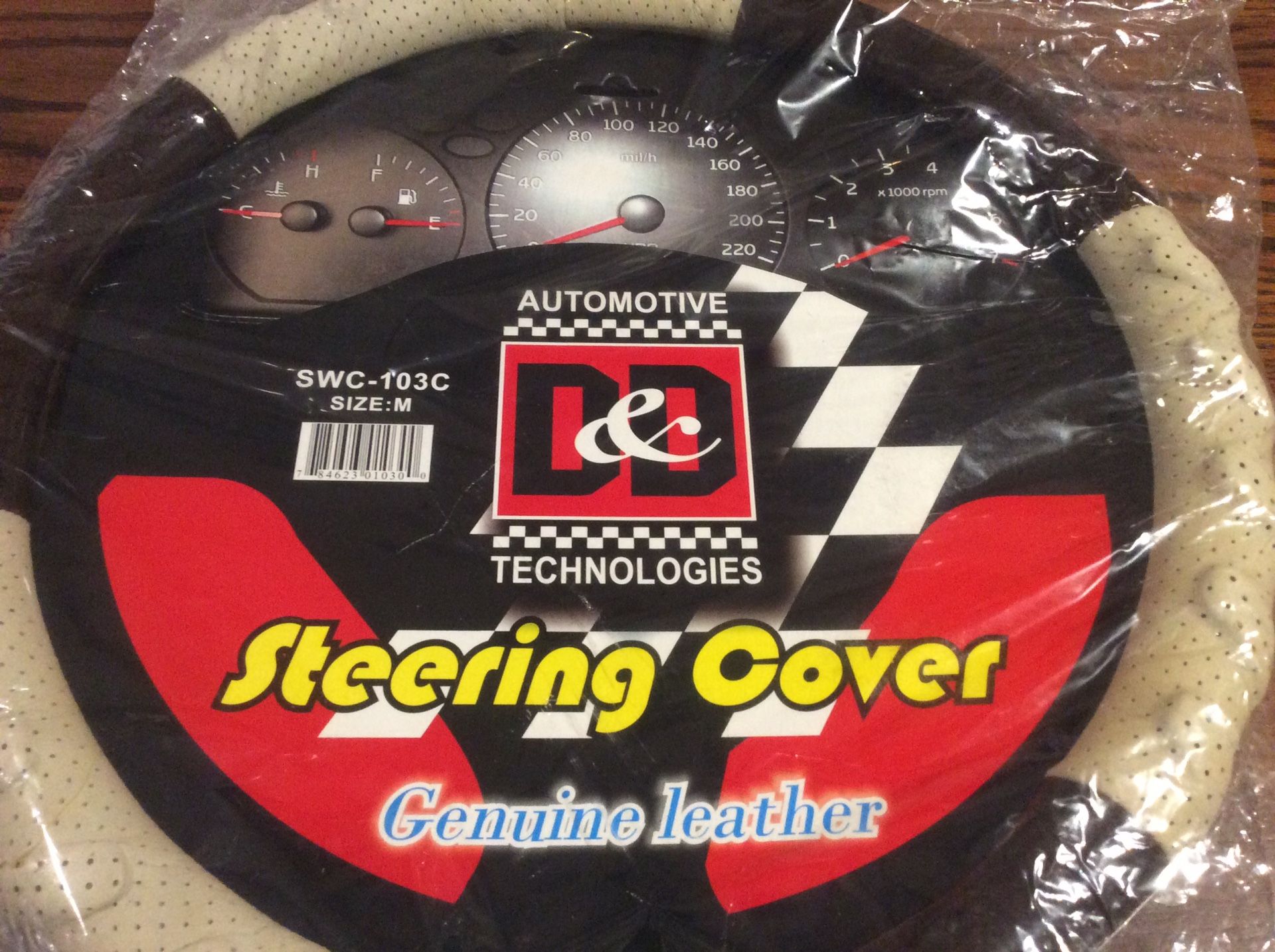 Genuine leather steering wheel cover