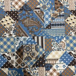 Vintage Perriwig Prints by Waverly Blue Brown Patchwork Quilt Pattern 5.5 Yards