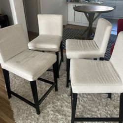 (4) Tall Dining Chairs with Removable/Washable Covers from IKEA 