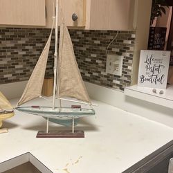 Three Different Size Boat Decorations 
